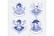 Sketch set of pirate
