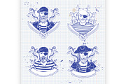 Sketch set of pirate