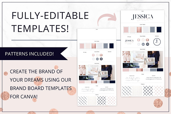 Brand Board Template Canva Rose Gold in Logo Templates - product preview 1