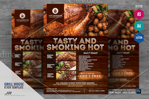 Barbecue Restaurant Flyer in Flyer Templates - product preview 3