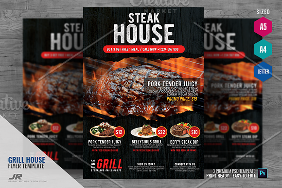 Grill Steak Flyer in Flyer Templates - product preview 3