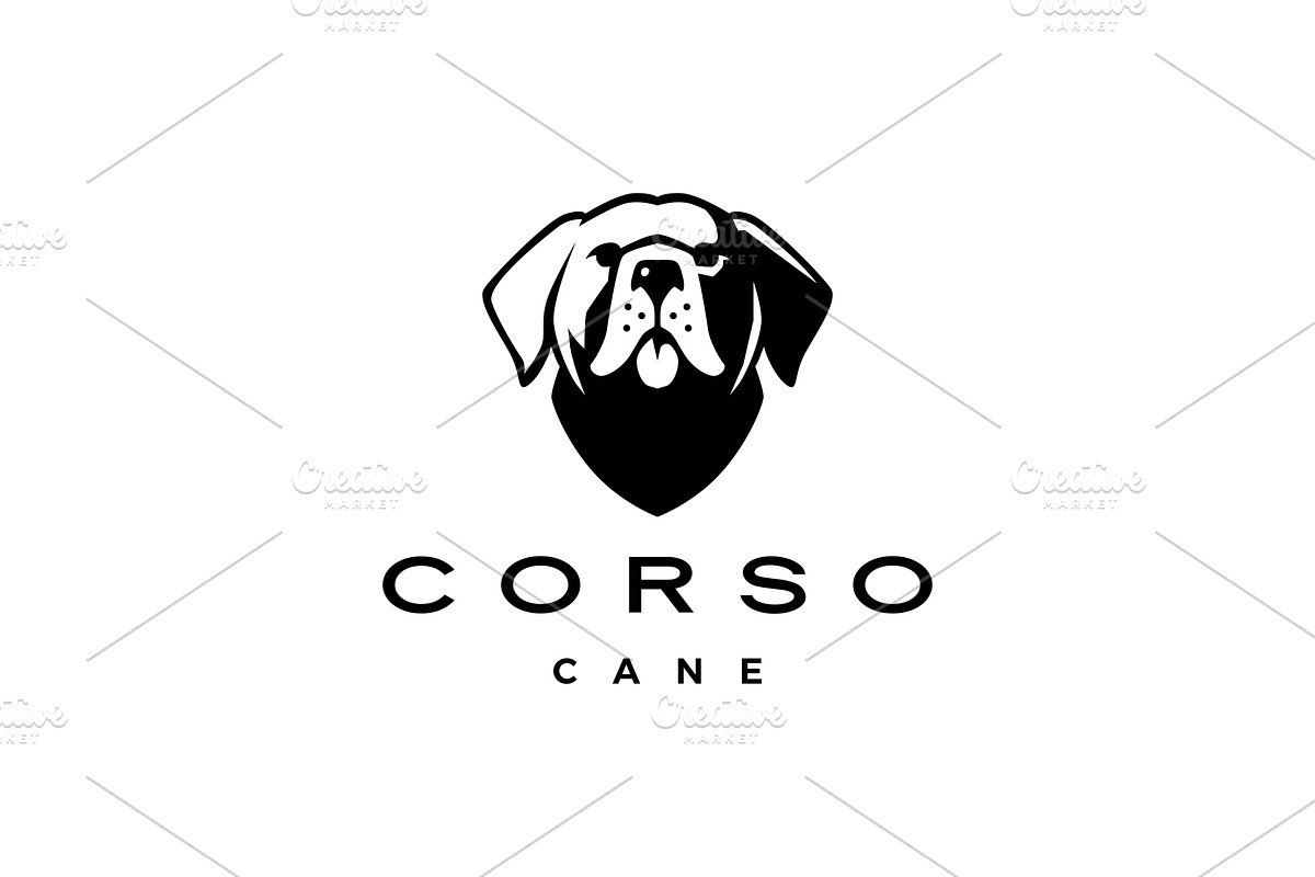 cane corso dog head mastiff italy in Logo Templates - product preview 8