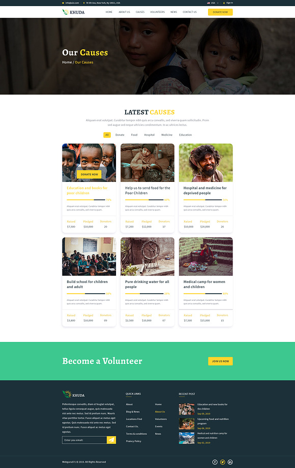 KHUDA Non-Profit PSD Template in Landing Page Templates - product preview 3