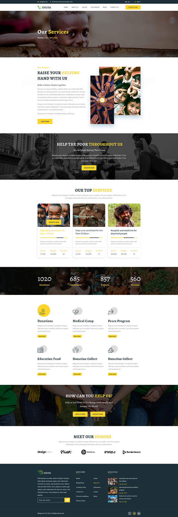 KHUDA Non-Profit PSD Template in Landing Page Templates - product preview 6