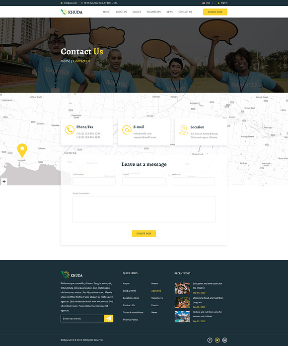 KHUDA Non-Profit PSD Template in Landing Page Templates - product preview 10
