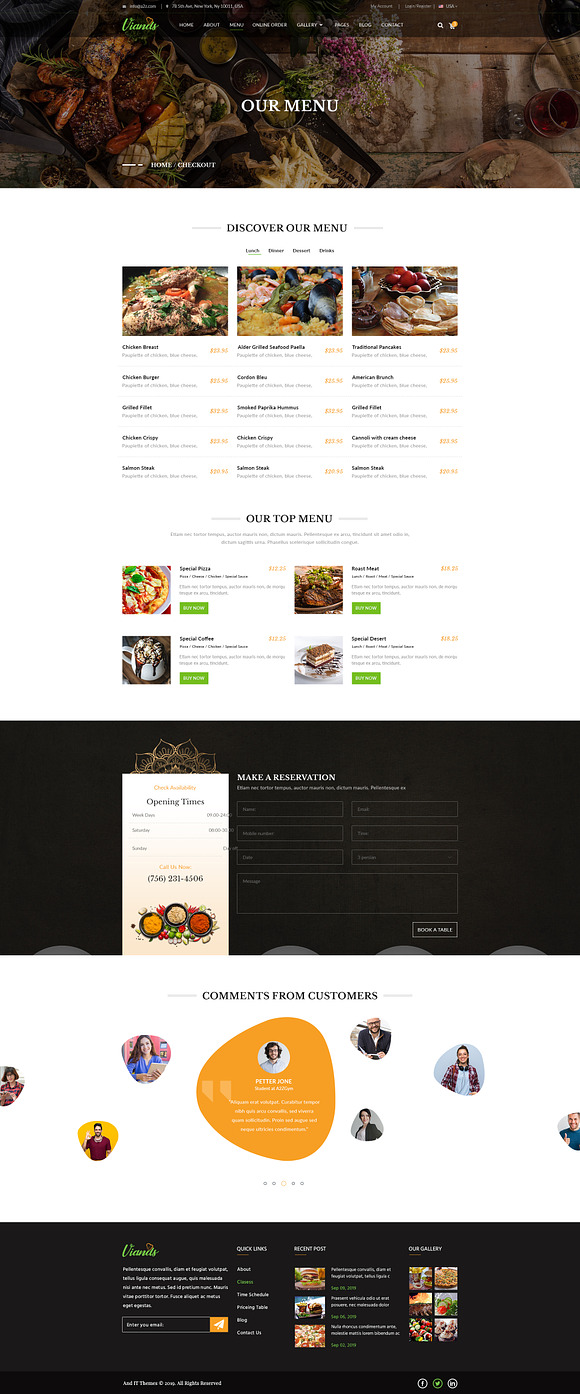 Viands Restaurant PSD Template in Landing Page Templates - product preview 1