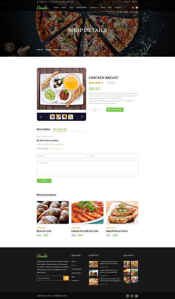 Viands Restaurant PSD Template in Landing Page Templates - product preview 3
