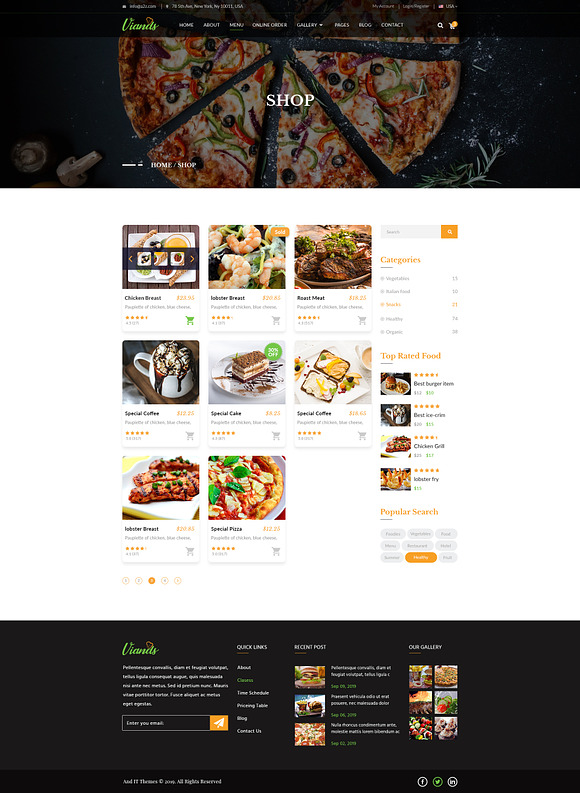 Viands Restaurant PSD Template in Landing Page Templates - product preview 4