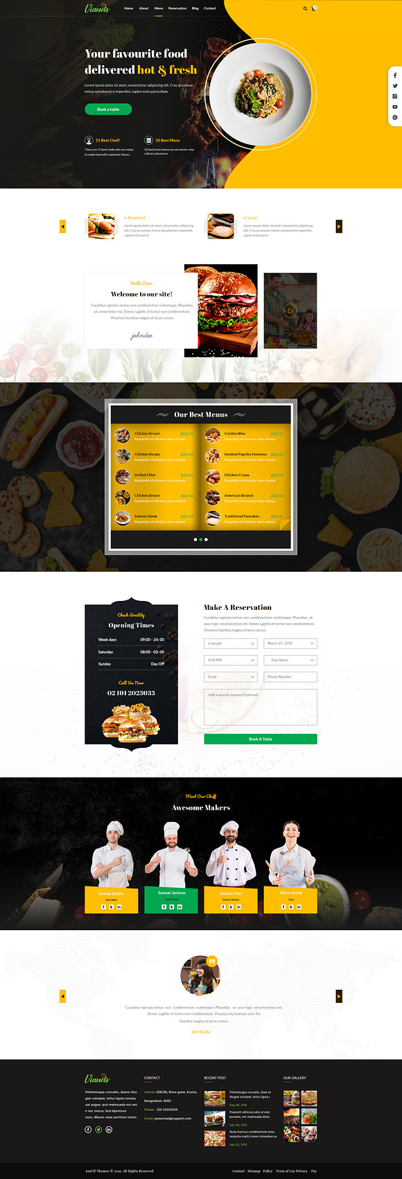 Viands Restaurant PSD Template in Landing Page Templates - product preview 6