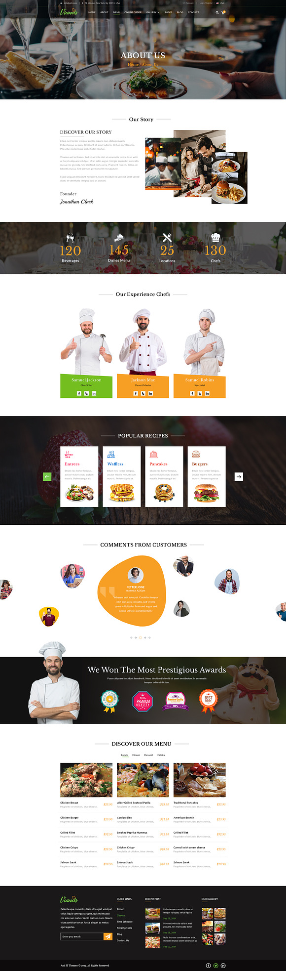 Viands Restaurant PSD Template in Landing Page Templates - product preview 8