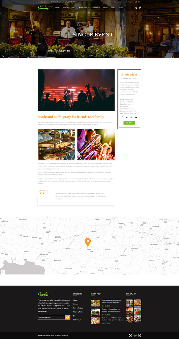 Viands Restaurant PSD Template in Landing Page Templates - product preview 9