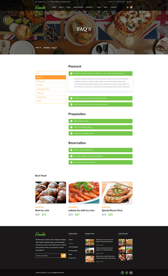 Viands Restaurant PSD Template in Landing Page Templates - product preview 13