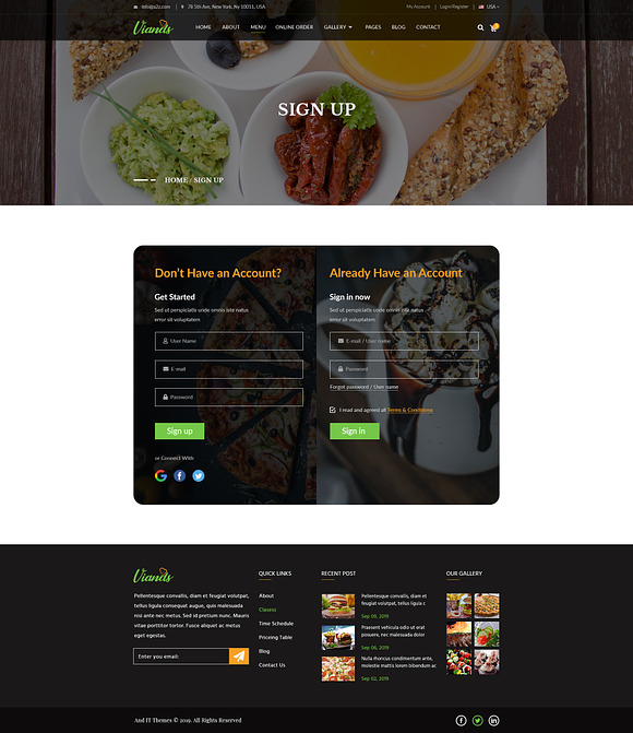 Viands Restaurant PSD Template in Landing Page Templates - product preview 14