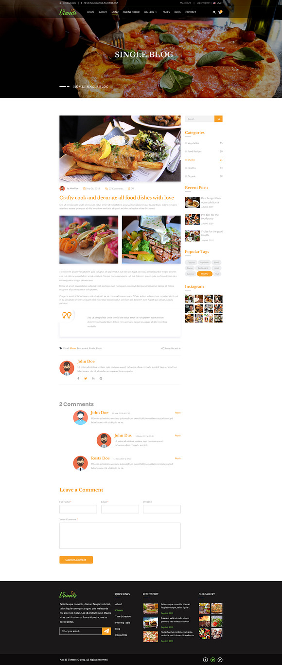 Viands Restaurant PSD Template in Landing Page Templates - product preview 18