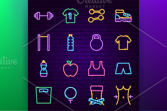 Fitness Neon in Icons - product preview 1