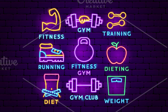 Fitness Neon in Icons - product preview 6