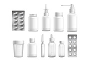 Medicine containers for drugs 3d set