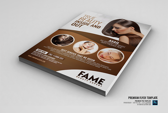Hair and Beauty Salon Center Flyer in Flyer Templates - product preview 1