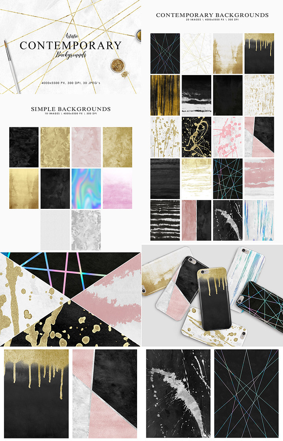 Aesthetic Backgrounds BUNDLE in Textures - product preview 4