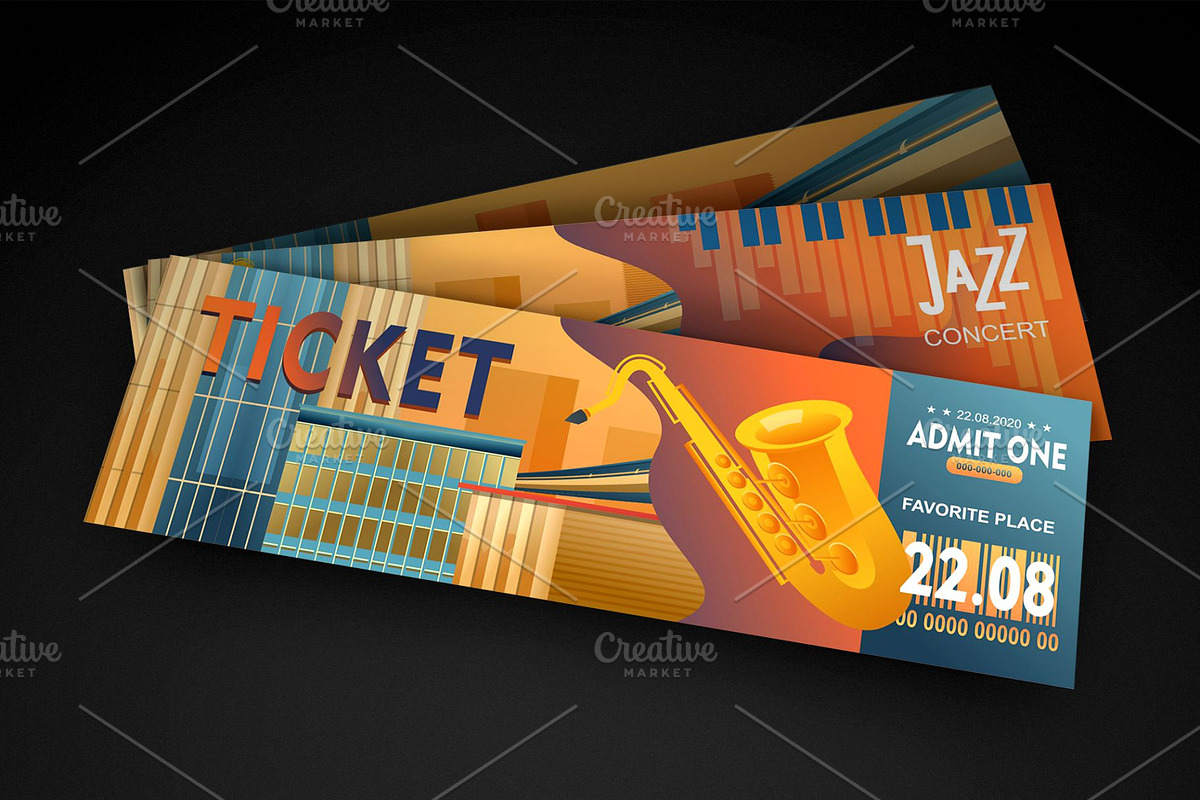 Ticket for live music concert in Card Templates - product preview 8