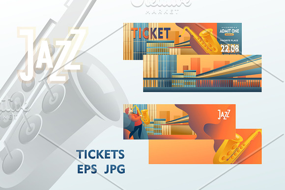 Ticket for live music concert in Card Templates - product preview 1
