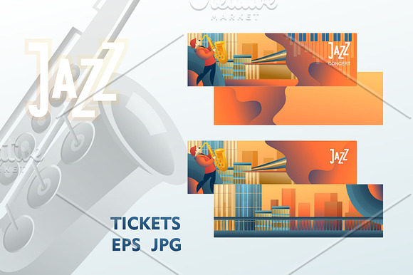 Ticket for live music concert in Card Templates - product preview 2