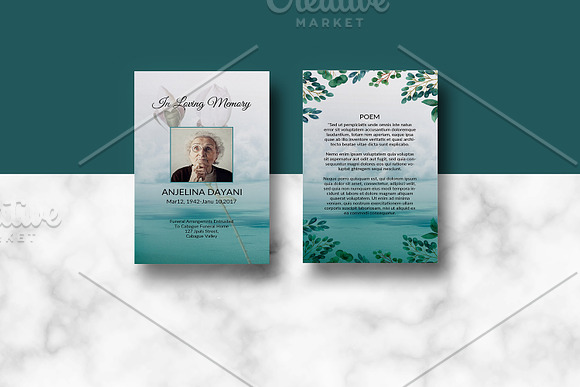 Funeral Prayer Card V12 in Card Templates - product preview 1