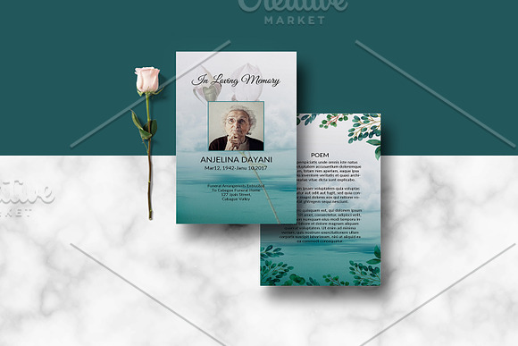 Funeral Prayer Card V12 in Card Templates - product preview 2