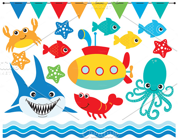 Under the Sea (#2) Clipart + SVG in Illustrations - product preview 1