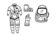 Astronaut Spacesuit sketch vector