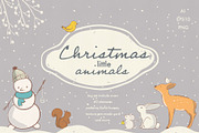 Cute animals&floral - Christmas set