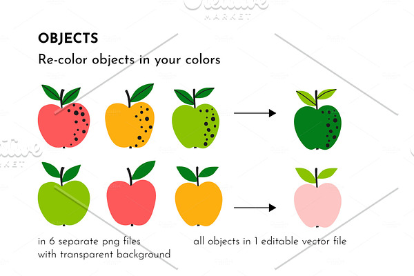 Apple fruit pattern illustration