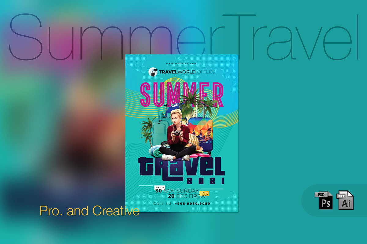 Summer Travel Event Poster in Flyer Templates - product preview 8