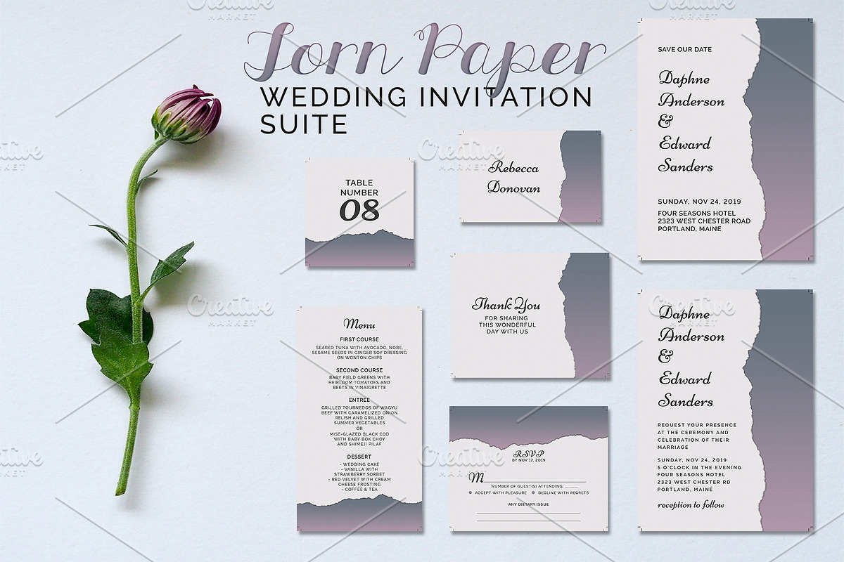 Torn Paper Wedding Suite in Wedding Templates - product preview 8