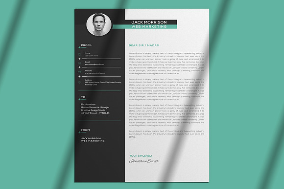 One Page Resume Template in Resume Templates - product preview 3