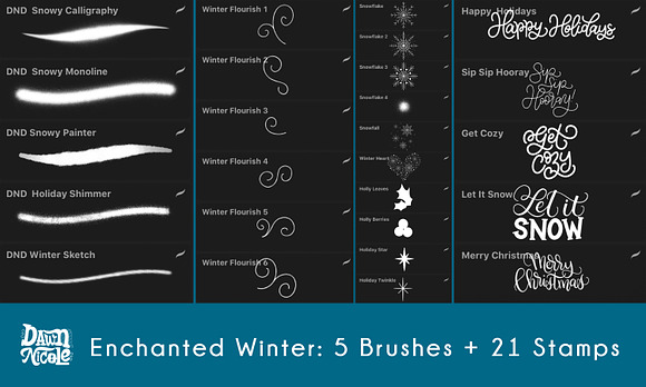 Enchanted Winter Procreate Lettering in Add-Ons - product preview 1