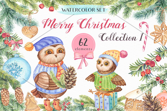 -85% OFF - Watercolor Winter Bundle in Illustrations - product preview 2