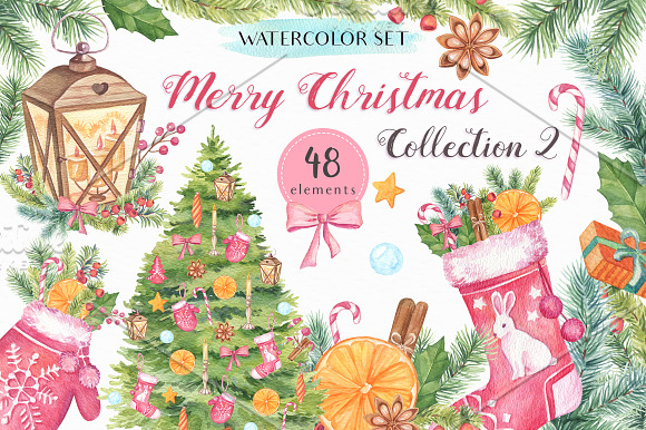 -85% OFF - Watercolor Winter Bundle in Illustrations - product preview 3