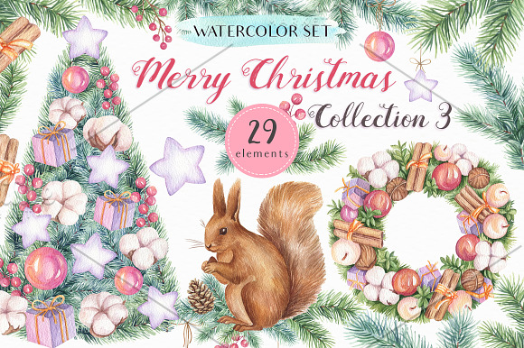 -85% OFF - Watercolor Winter Bundle in Illustrations - product preview 4