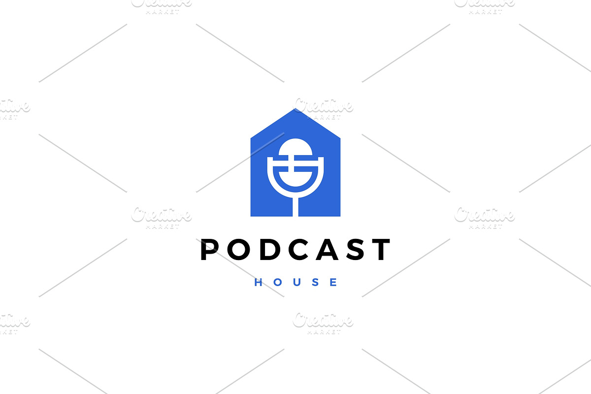 podcast mic house home logo vector in Logo Templates - product preview 8
