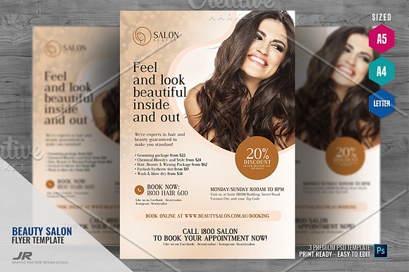 Salon and Parlor Promotional Flyer in Flyer Templates - product preview 3
