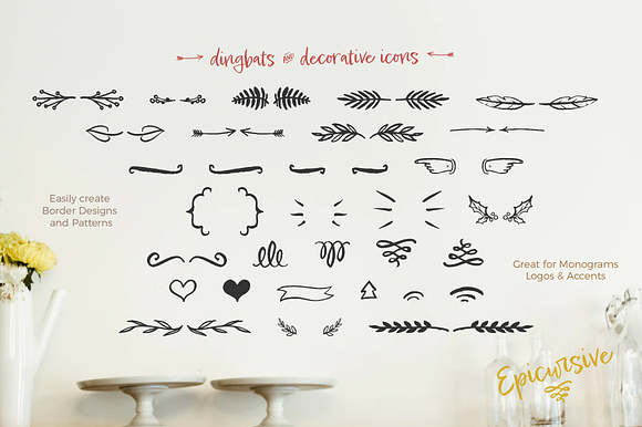 Epicursive Script & Dingbats in Chalkboard Fonts - product preview 8