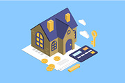 Mortgage with isometric house