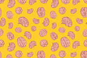 Human brains icons seamless pattern
