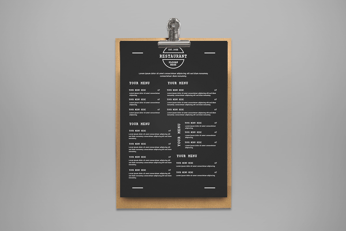 Black Restaurant Menu in Flyer Templates - product preview 8