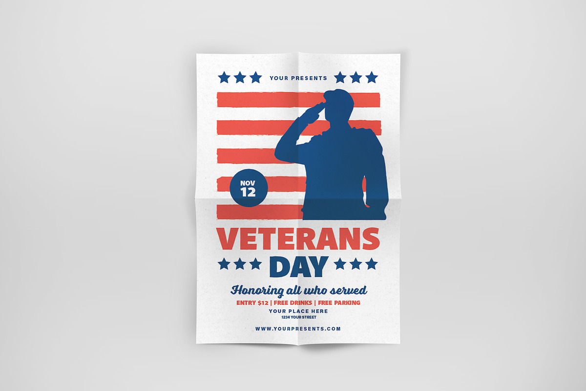 Veterans Day Celebration Flyer in Flyer Templates - product preview 8