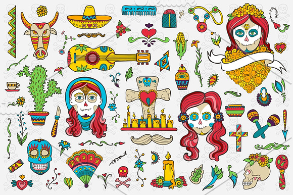 Day of Dead. 60+ vector elements. in Illustrations - product preview 1