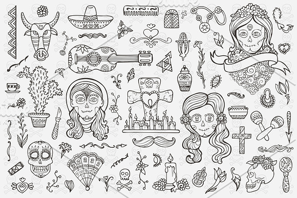 Day of Dead. 60+ vector elements. in Illustrations - product preview 2