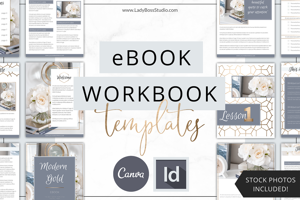 eBook Template Canva | InDesign Gold in Magazine Templates - product preview 8