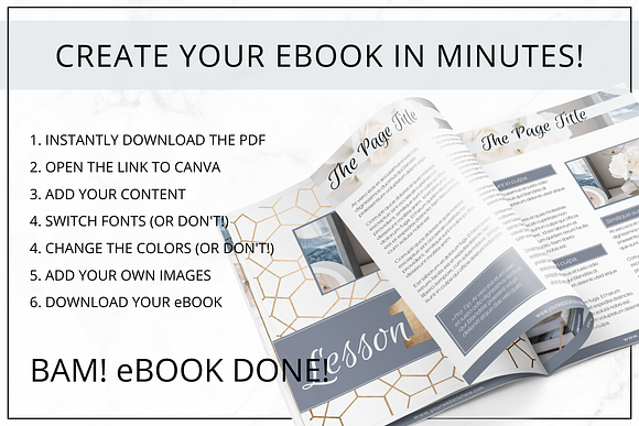 eBook Template Canva | InDesign Gold in Magazine Templates - product preview 1